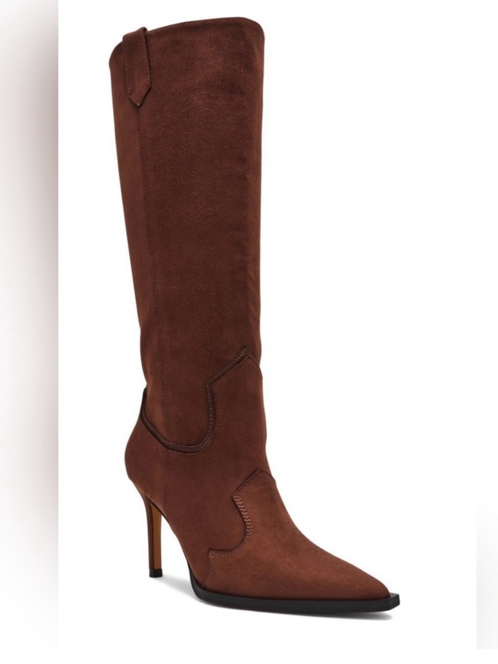 Steven By Steve Madden Brown Suede Knee-High Pointed Stiletto Boot